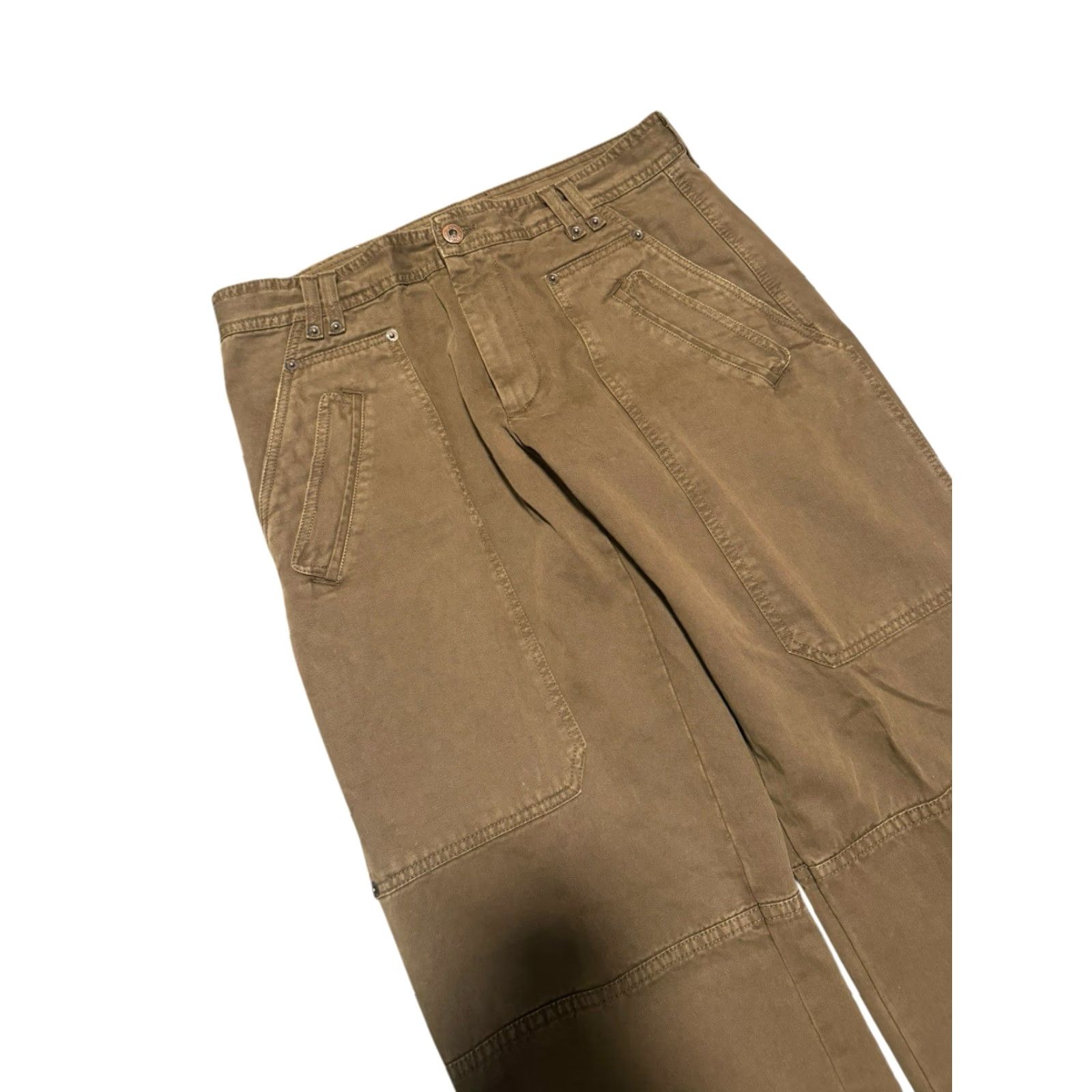 Dolce & Gabbana VINTAGE Dolce&Gabbana Cargo Pants Military Green 36x31 Men Regular 5-Pocket Canvas Cotton Army 90s Italy Rare Size US 36 / EU 52 - 3 Thumbnail
