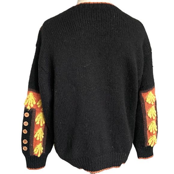 Vintage Vintage Handmade 3D Flowers Half Button Sweater - S / M Size S / US 4 / IT 40 - 6 Thumbnail