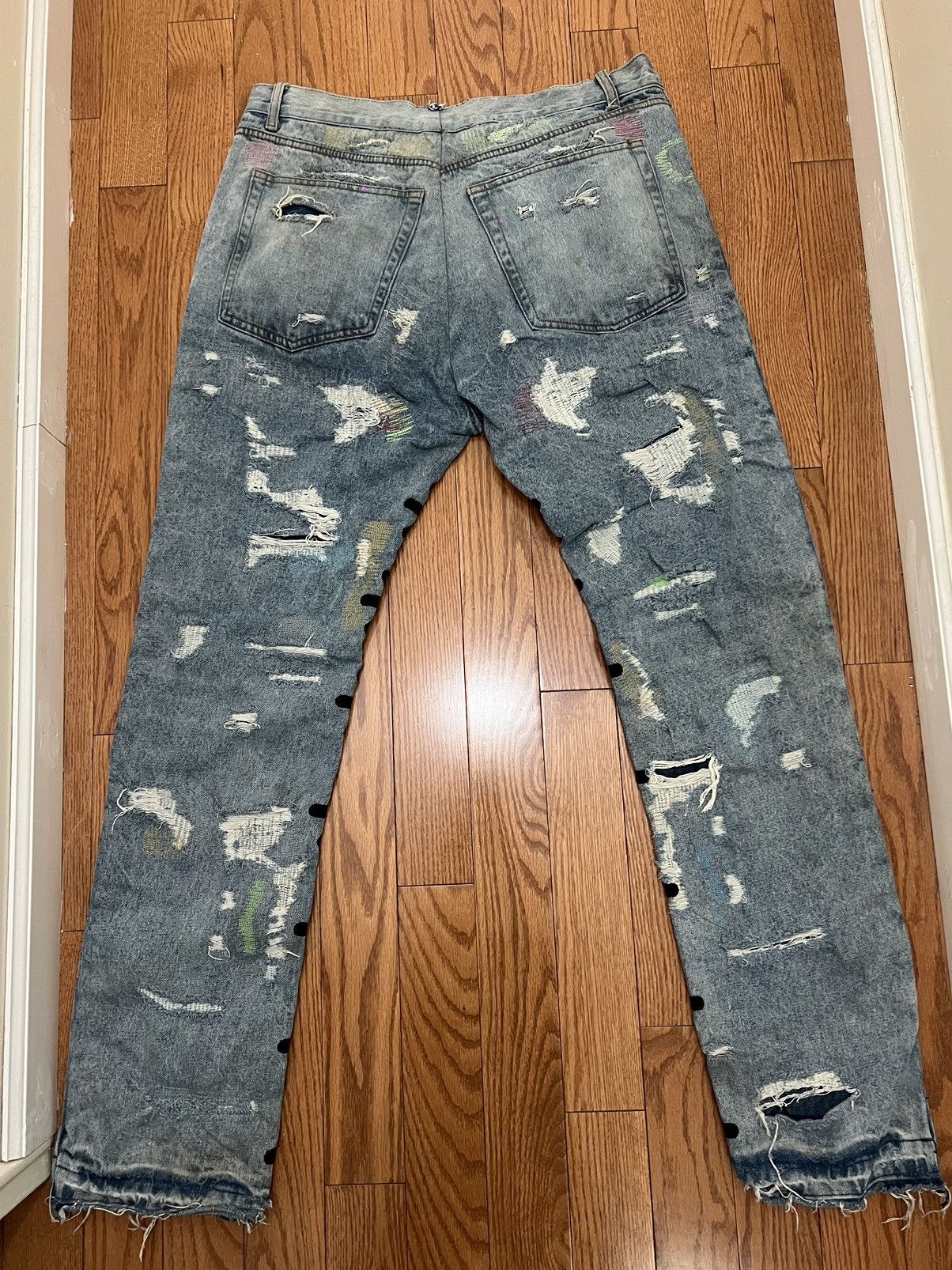 LOSTSHDWS LOSTSHDWS Light Wash Distress Denim Size US 38 / EU 54 - 2 Thumbnail