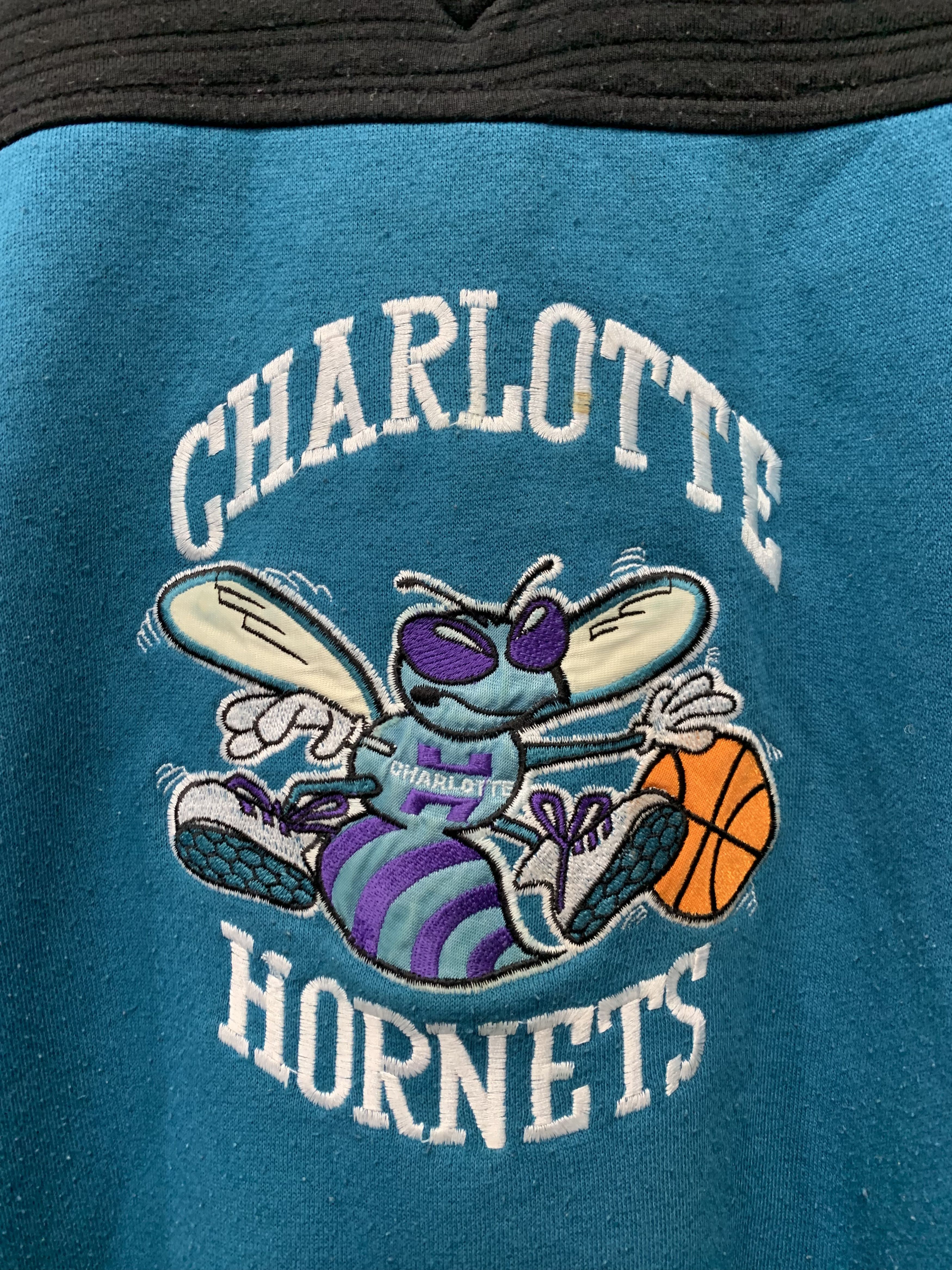 NBA × Vintage Vintage Charlotte Hornets Sweatshirt NBA Pro Player 90s Y2K Size US XL / EU 56 / 4 - 4 Thumbnail