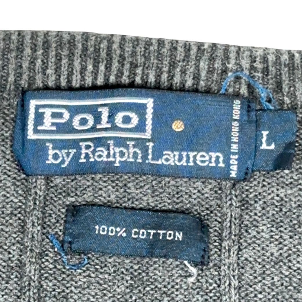 Polo Ralph Lauren VINTAGE Polo Ralph Lauren Sweater Vest Shirt Adult LARGE Gray Cotton 90s Polo Pony Logo Sleeveless Knit Size US L / EU 52-54 / 3 - 5 Thumbnail