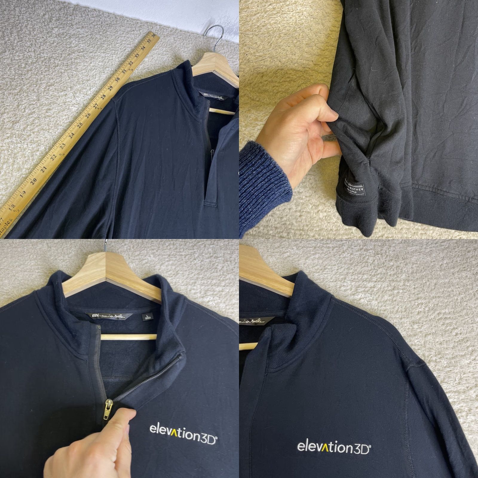 TravisMathew Travis Mathew Shirt Mens Large Newport Black 1/4 Zip Performance Activewear Golf Shirt Men Large Black 1/4 Zip Embroidered Logo Zip Performance Golf Size US L / EU 52-54 / 3 - 8 Thumbnail