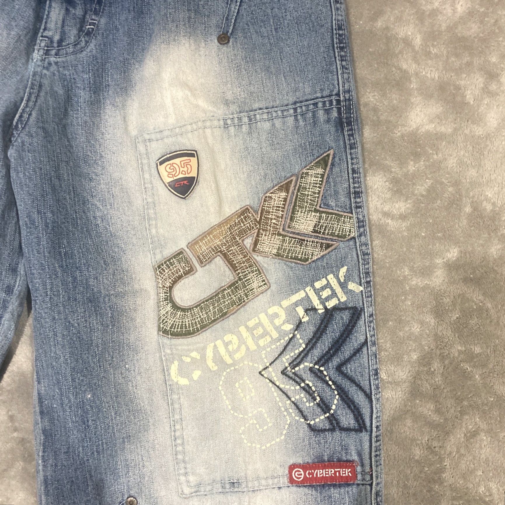 Vintage VINTAGE Cybertek Jeans Mens 30x29 Baggy Skater Hip Hop Embroidered Y2K RARE Size US 30 / EU 46 - 4 Thumbnail