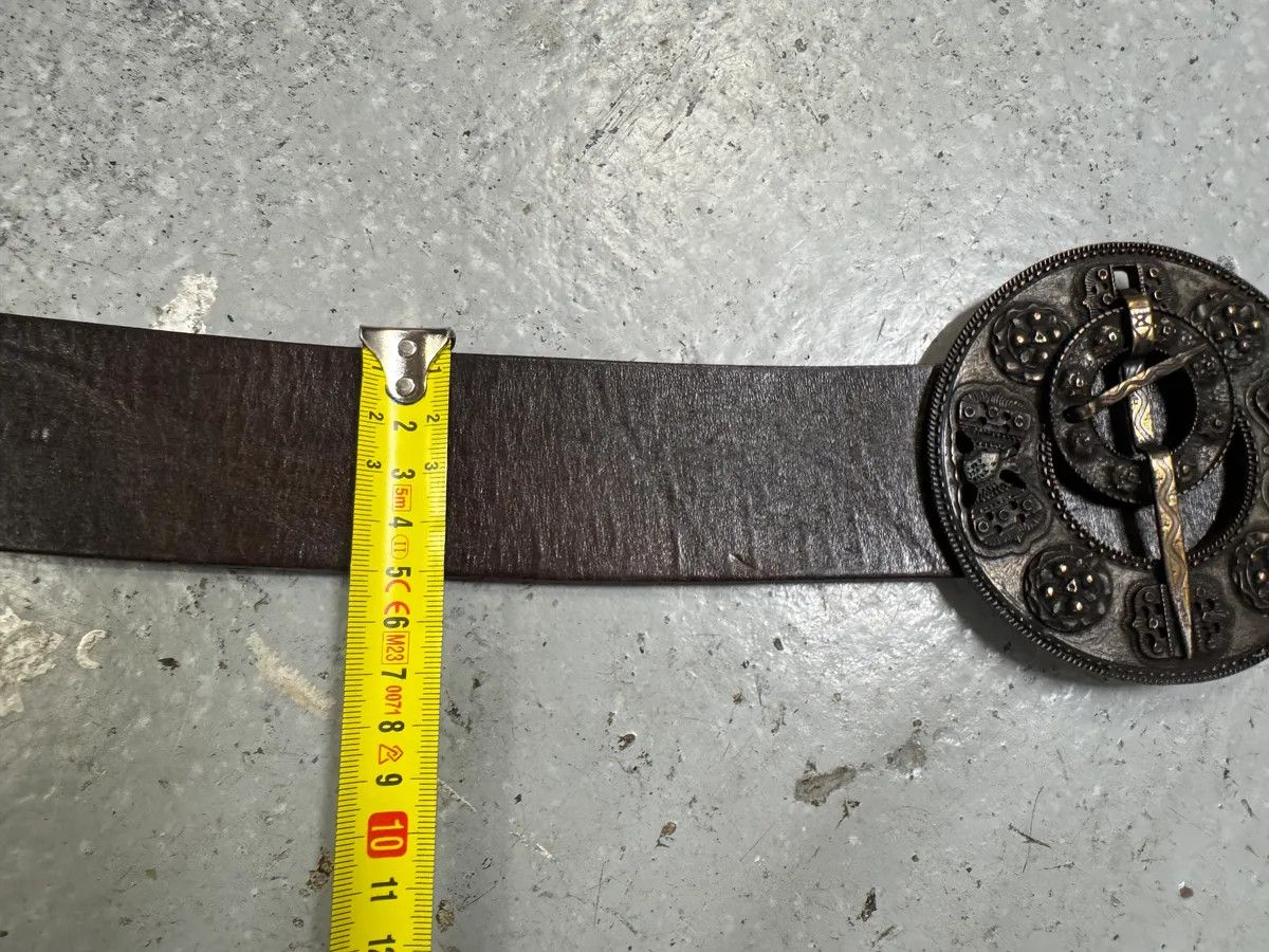 Designer × Dries Van Noten × Vintage Dries Van Noten Antique Sword Buckle Leather Belt Size ONE SIZE - 13 Thumbnail