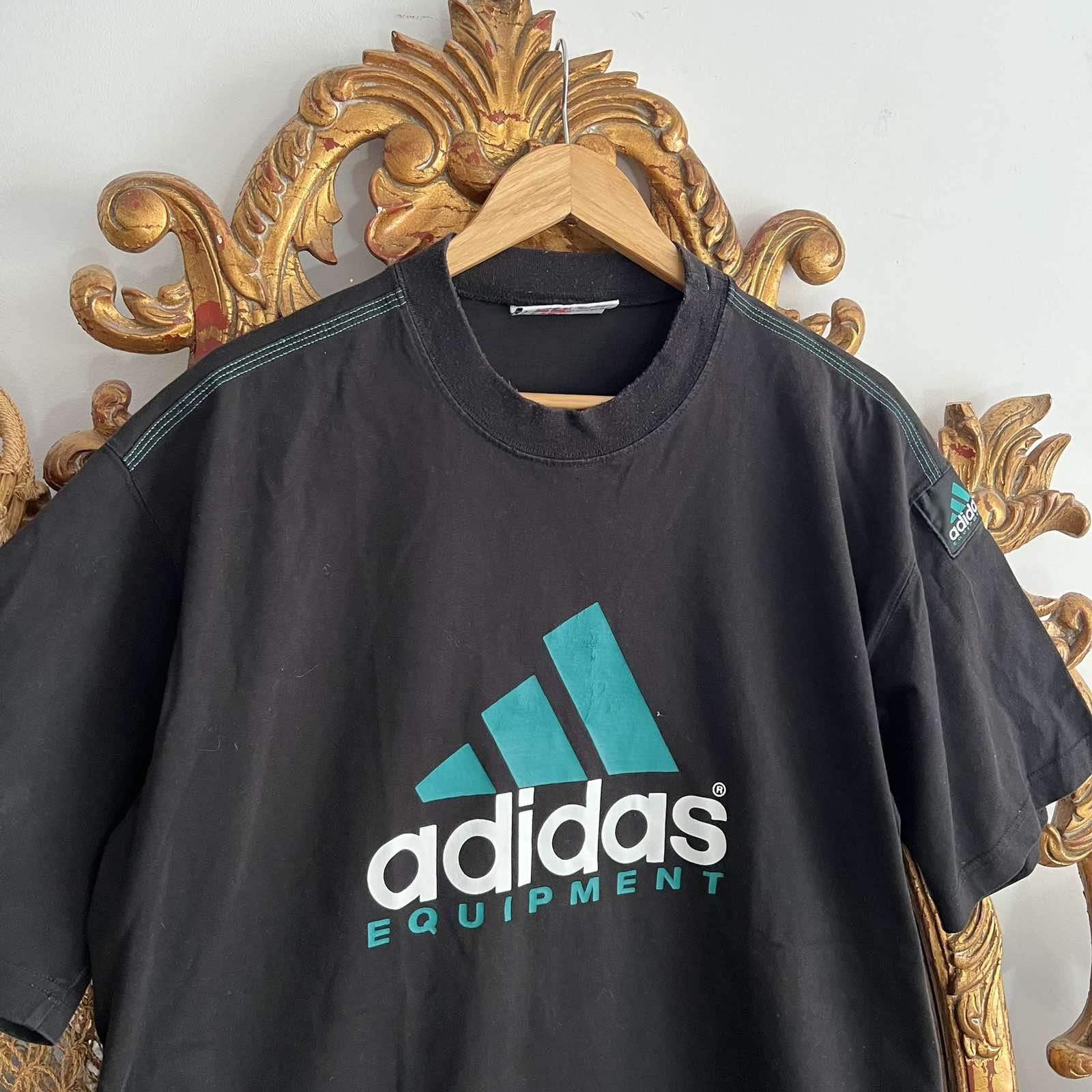 Adidas × Vintage Vintage Adidas Equipment Black T-shirt Big Logo Y2K Sz XL Size US XL / EU 56 / 4 - 3 Thumbnail