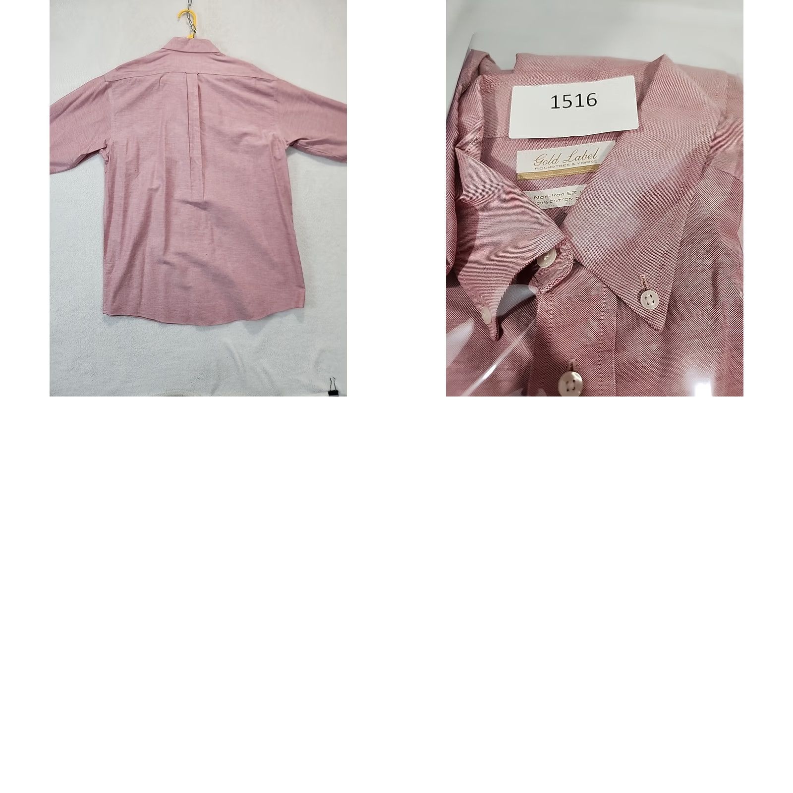 Roundtree & Yorke VINTAGE Roundtree & Yorke Gold Label Dress Shirt Red Chambray 16 33 Long Sleeve Button-Down Non-Iron Regular Mens Size 42R - 10 Thumbnail