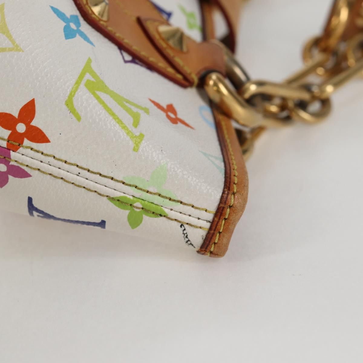 Louis Vuitton LOUIS VUITTON Monogram Multicolor Annie MM Tote Bag White Size ONE SIZE - 5 Thumbnail