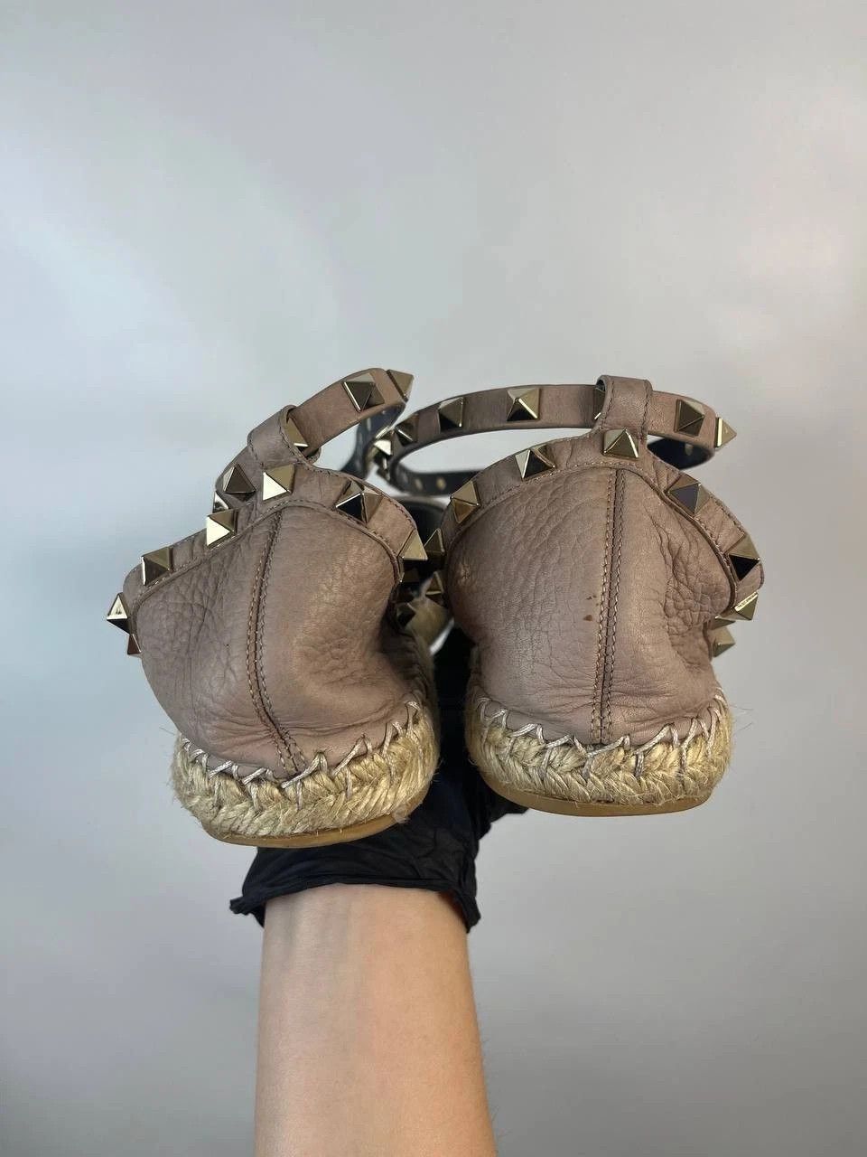 Valentino Valentino Leather Rockstud Espadrille Ankle Strap Flats 40 Size US 10 / IT 40 - 4 Thumbnail