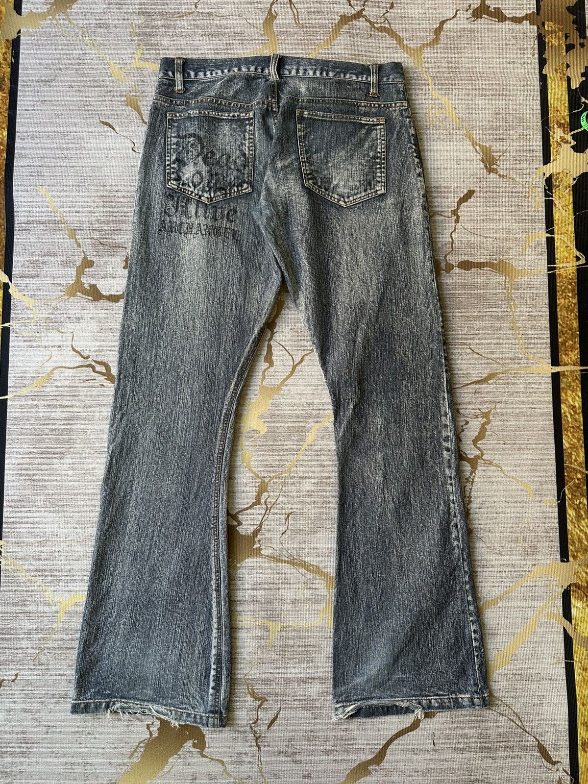 In The Attic FLARE In The Attic Sublimation Studded Poem Patchwork Denim Size US 31 - 4 Thumbnail