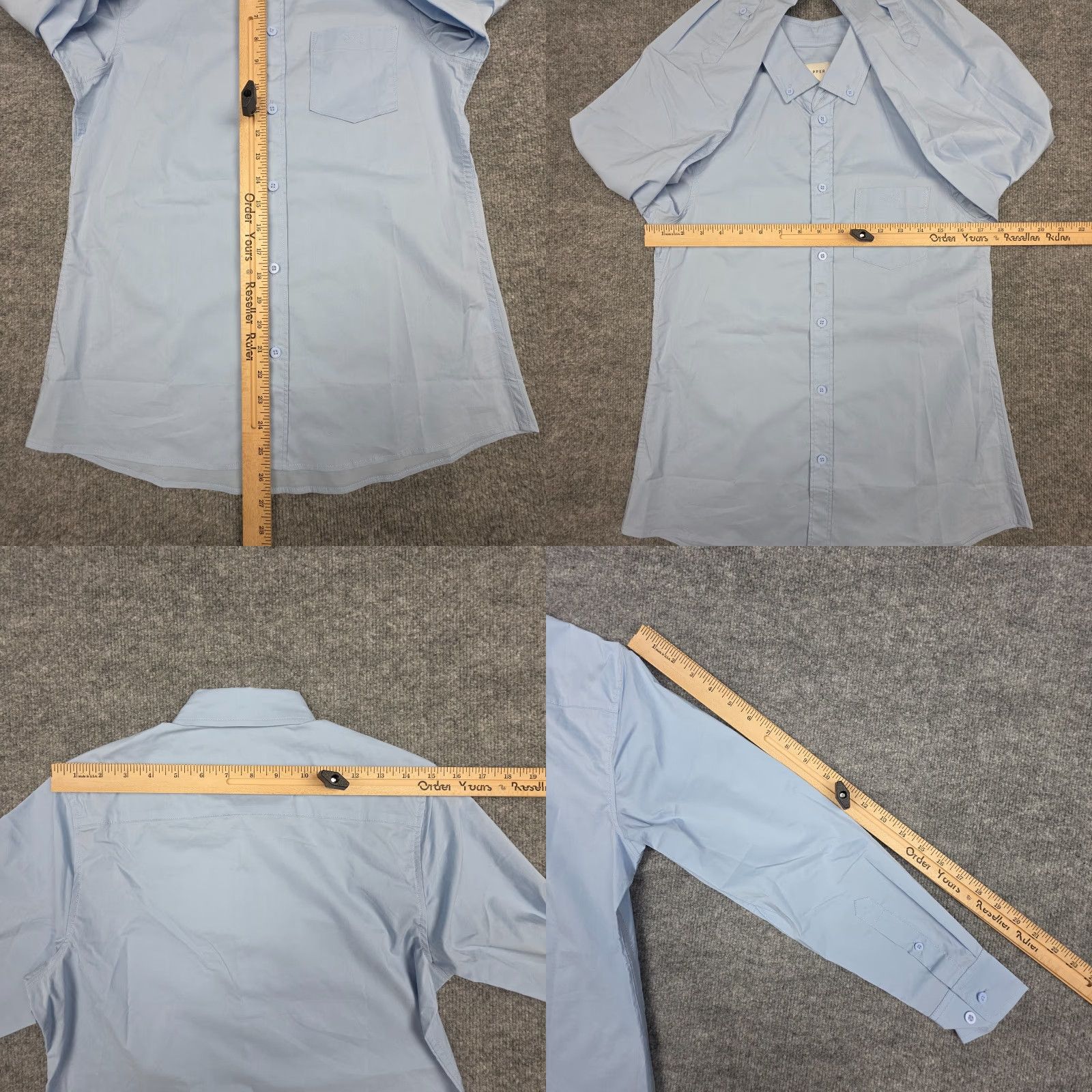 Vintage Dapper Boi Shirt Mens XS Blue Button Up & Snap Stretch Dress Button-Up Long Sleeve Casual Regular Lightweight Size 34R - 8 Thumbnail