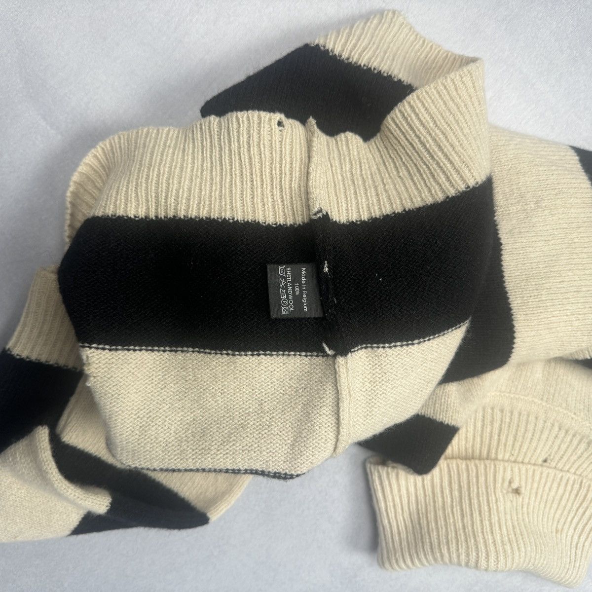 Raf Simons AW01 Riot! Riot! Riot! Striped Wool Turtleneck Sweater Size US M / EU 48-50 / 2 - 10 Thumbnail
