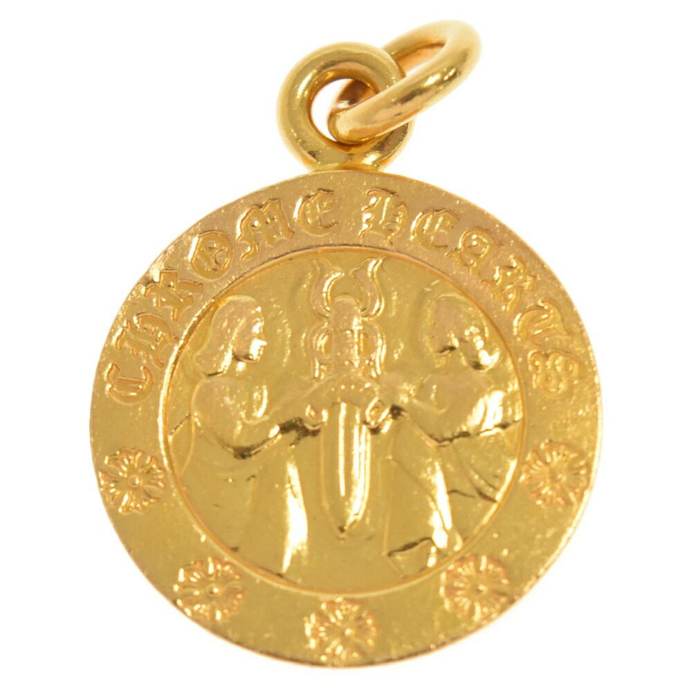 image of Chrome Hearts Angel Charm Pendant in Yellow Gold, Men's