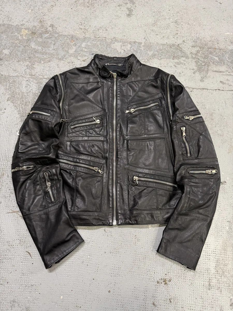 Dolce & Gabbana SS2002 Dolce & Gabbana Black Multi Zips Biker Leather Jacket with Detachable Sleeves Size US M / EU 48-50 / 2 - 5 Thumbnail