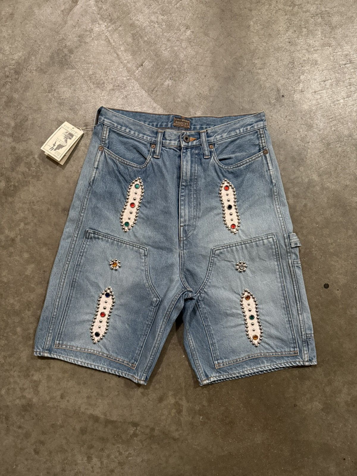 34 kapital studs shorts キャピタル スタッズ デニム KAPITAL】STUDS REMAKE DENIM SHORTS 34 - メルカリ