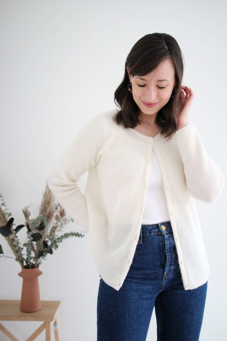 La Maille Sezane Gaspard Mohair Alpaca Cardigan Sweater M Sz in Beige, Women's