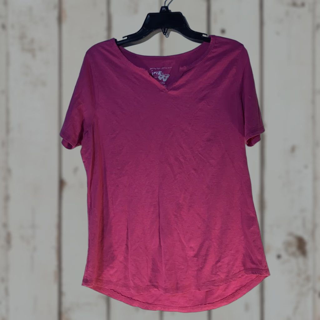 Vintage Just My Size Plain Pink T-Shirt Women's Plus Size 1X (16W) Casual V-Neck Lightweight Comfort Size XXL / US 16-18 / IT 52-54 - 1 Thumbnail