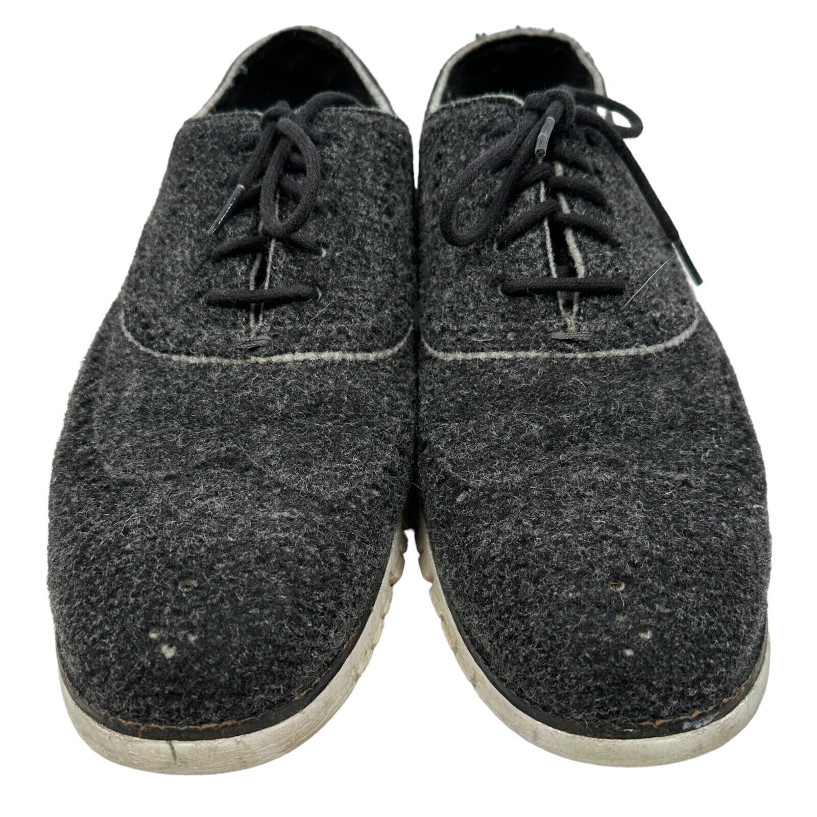 Cole Haan Cole Haan Zerogrand Short Wing Oxford Shoes 11 Gray Wool Size US 11 / EU 44 - 2 Thumbnail