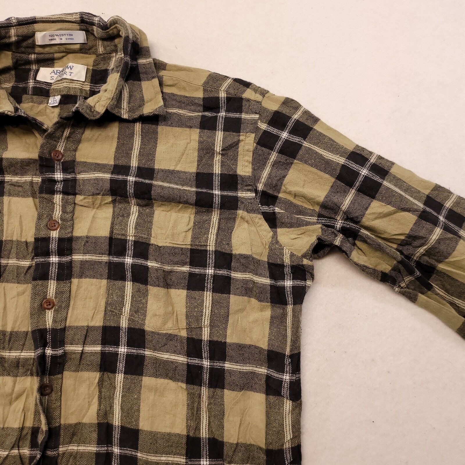 Arrow Arrow Tartan Flannel Casual Shirt Mens Size Large L Brown Size US L / EU 52-54 / 3 - 5 Thumbnail