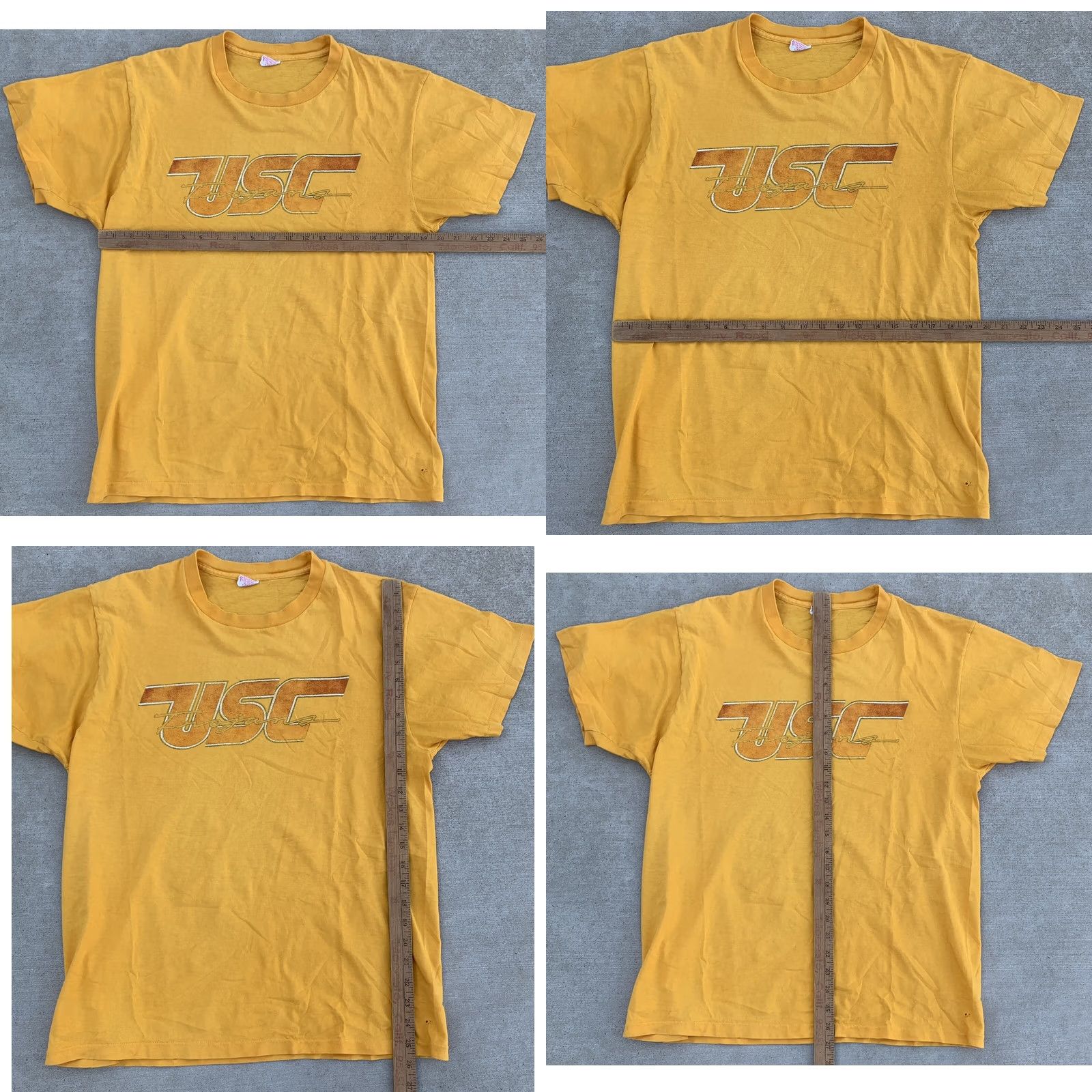 Vintage VINTAGE USC Trojans T Shirt XL Yellow Graphic Tee Mens 70s 80s Collegiate Pacific Cotton Short Sleeve Size US XL / EU 56 / 4 - 11 Thumbnail