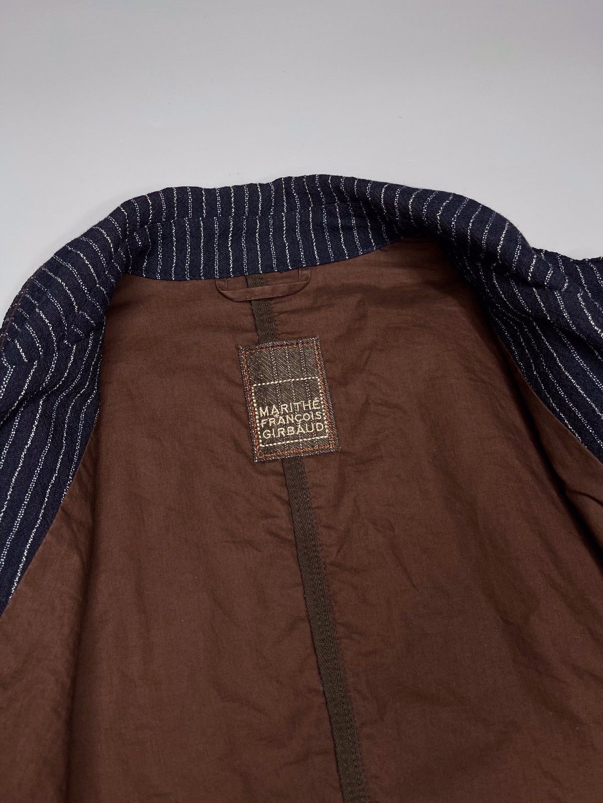 Marithe + Francois Girbaud Marithe Francols Girbaud Hickory Asymmetric Denim Jacket Size US M / EU 48-50 / 2 - 4 Thumbnail