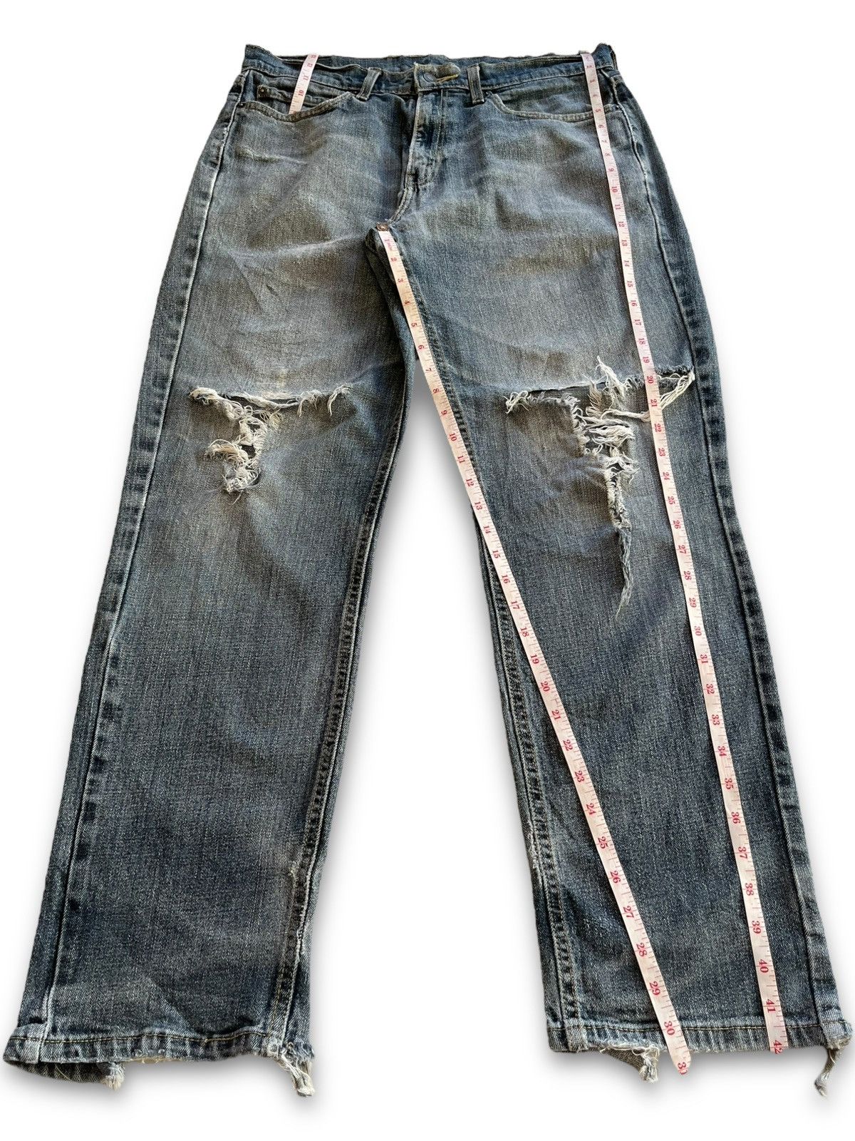 Levi's Vintage Levis Signature Ripped Distressed Loose Jeans 34x31 Size US 34 / EU 50 - 13 Thumbnail