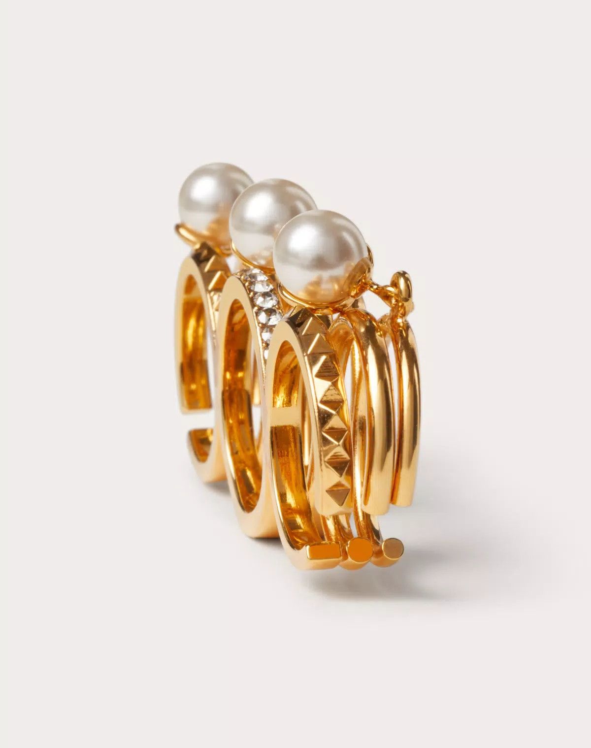 Valentino o1s1wg110426 Size: 13 / Vlogo Metal Ring Swarovski® Pearls Size ONE SIZE - 3 Thumbnail