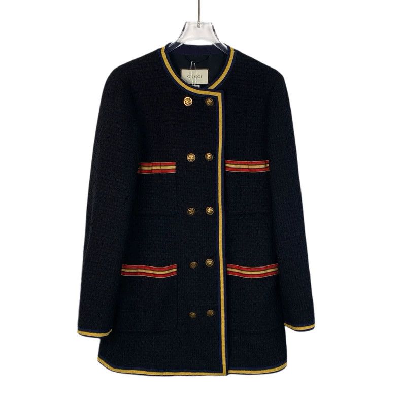Gucci Gucci Black double-breasted cotton medium and long small fr Size US S / EU 44-46 / 1 - 1 Thumbnail