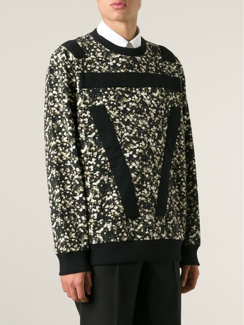 Givenchy Black Baby's Breath Print Banded Oversized Sweatshirt Size US M / EU 48-50 / 2 - 3 Thumbnail