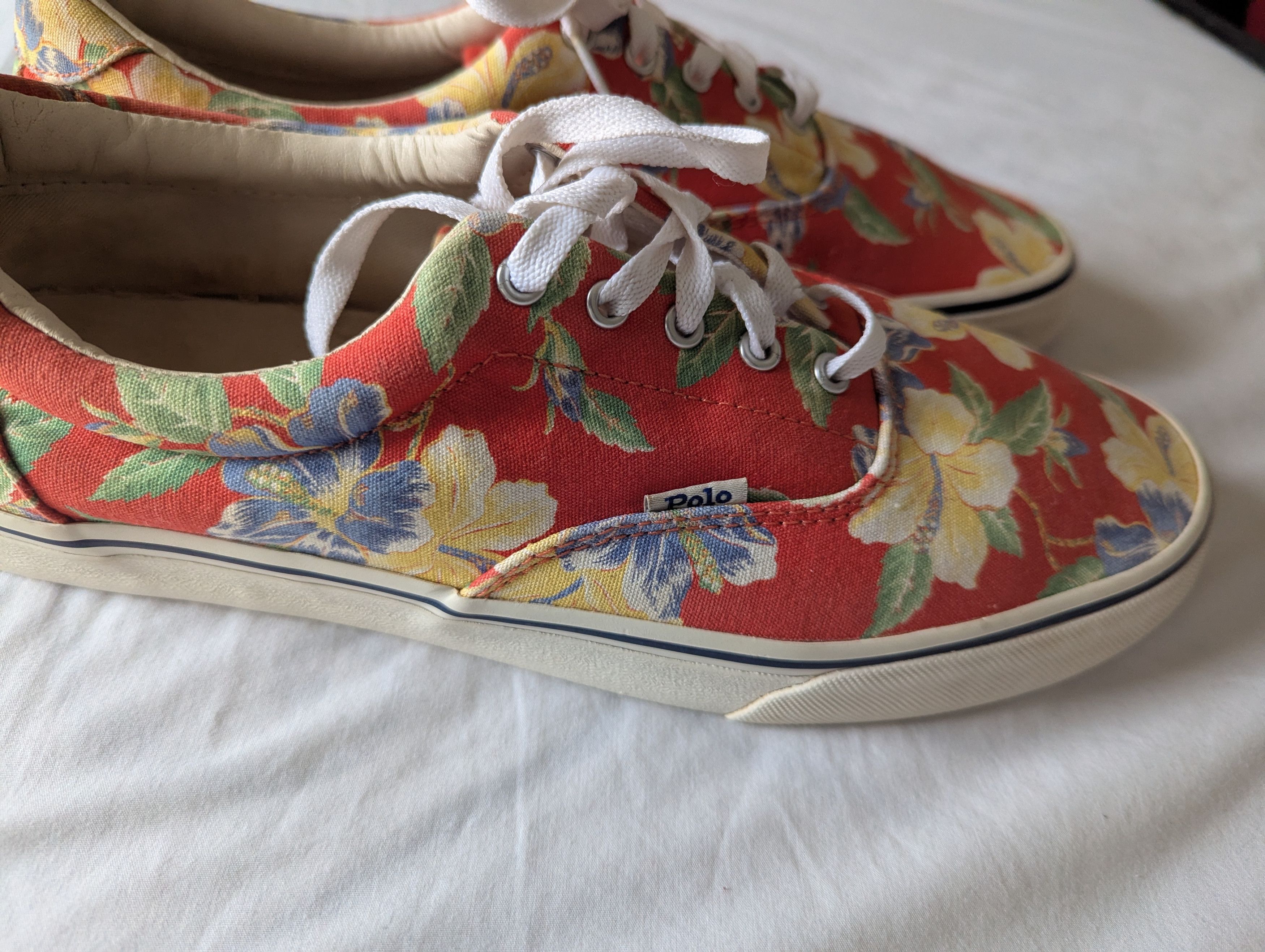 Polo Ralph Lauren Vintage Flowery Canvas Size US 12 / EU 45 - 1 Thumbnail