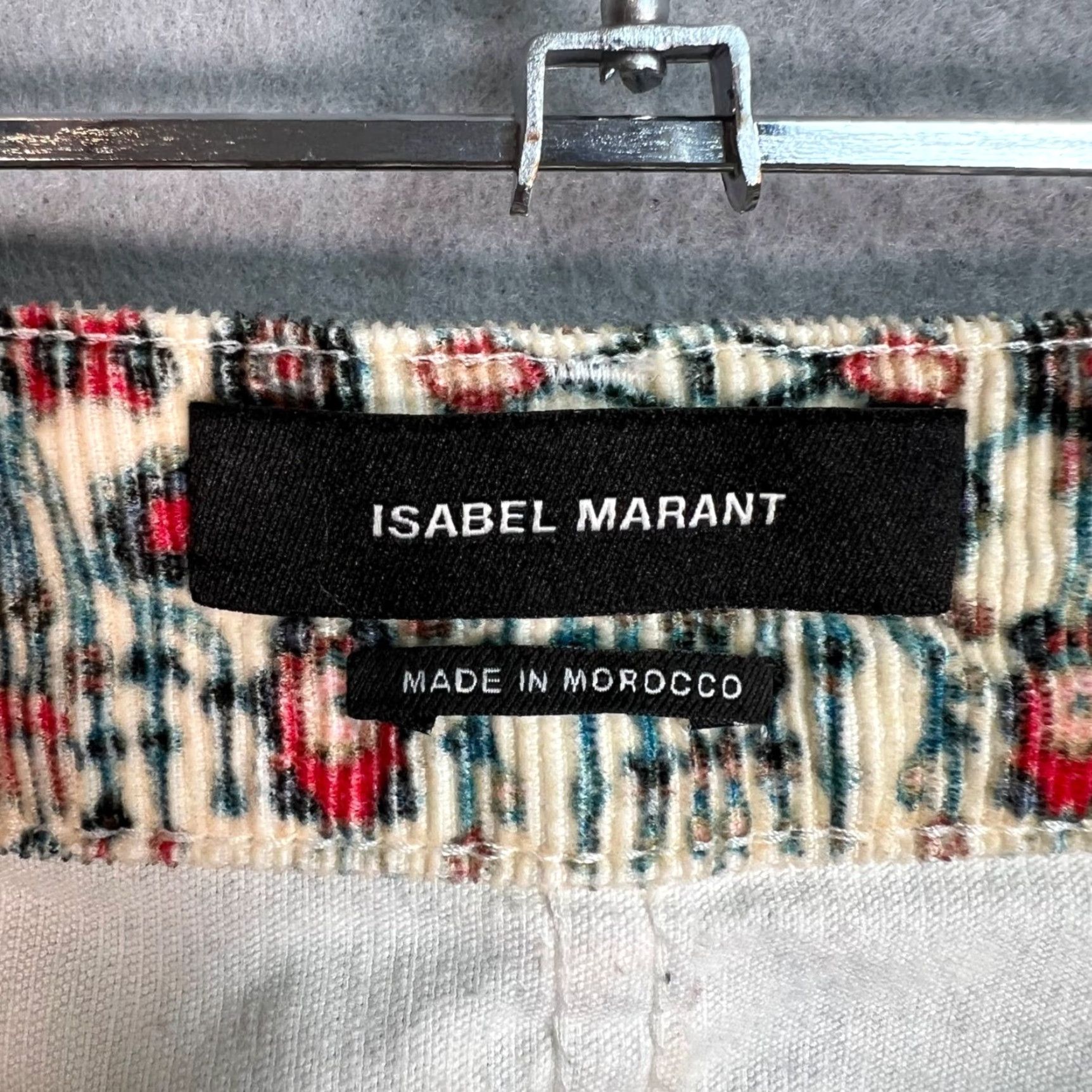 Isabel Marant ISABEL MARANT Multicolor Corduroy Printed Skinny Pants Womens Size 34 Inseam 29 In. Ankle Fit Size 24" / US 00 / IT 34 - 3 Thumbnail