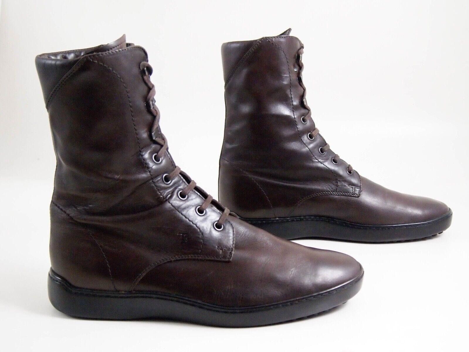 Tod's Tods Combat Boots Mid Calf Brown LeatherUS 7 EU 40 $620 Size US 7 / EU 40 - 4 Thumbnail