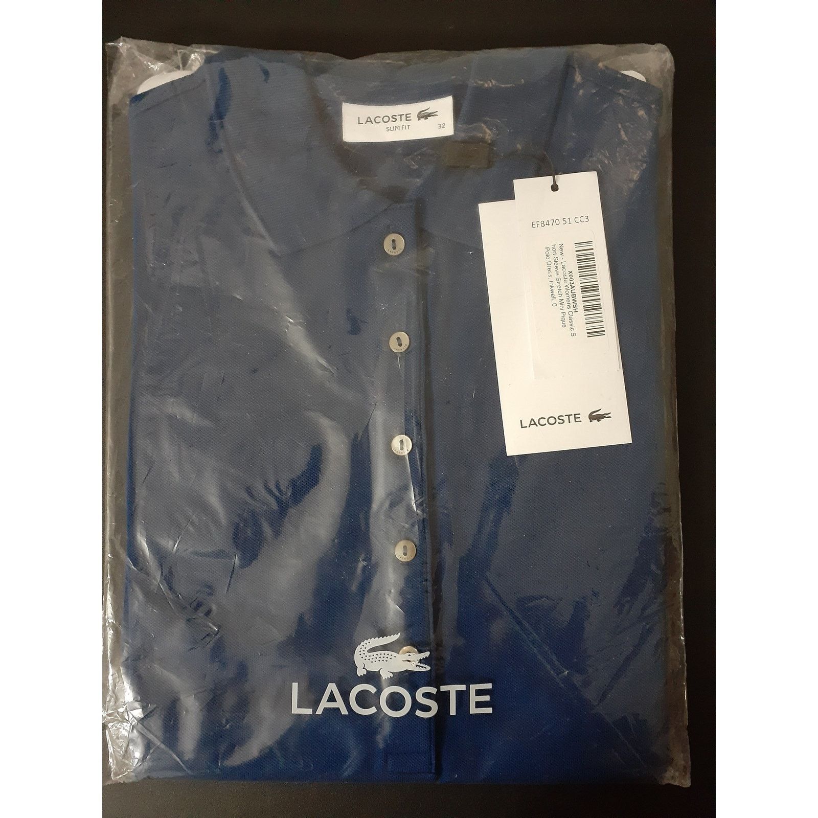 Lacoste Lacoste Women's Short Sleeve Slim Fit Stretch Polo Dress 0 Size XS / US 0-2 / IT 36-38 - 2 Thumbnail