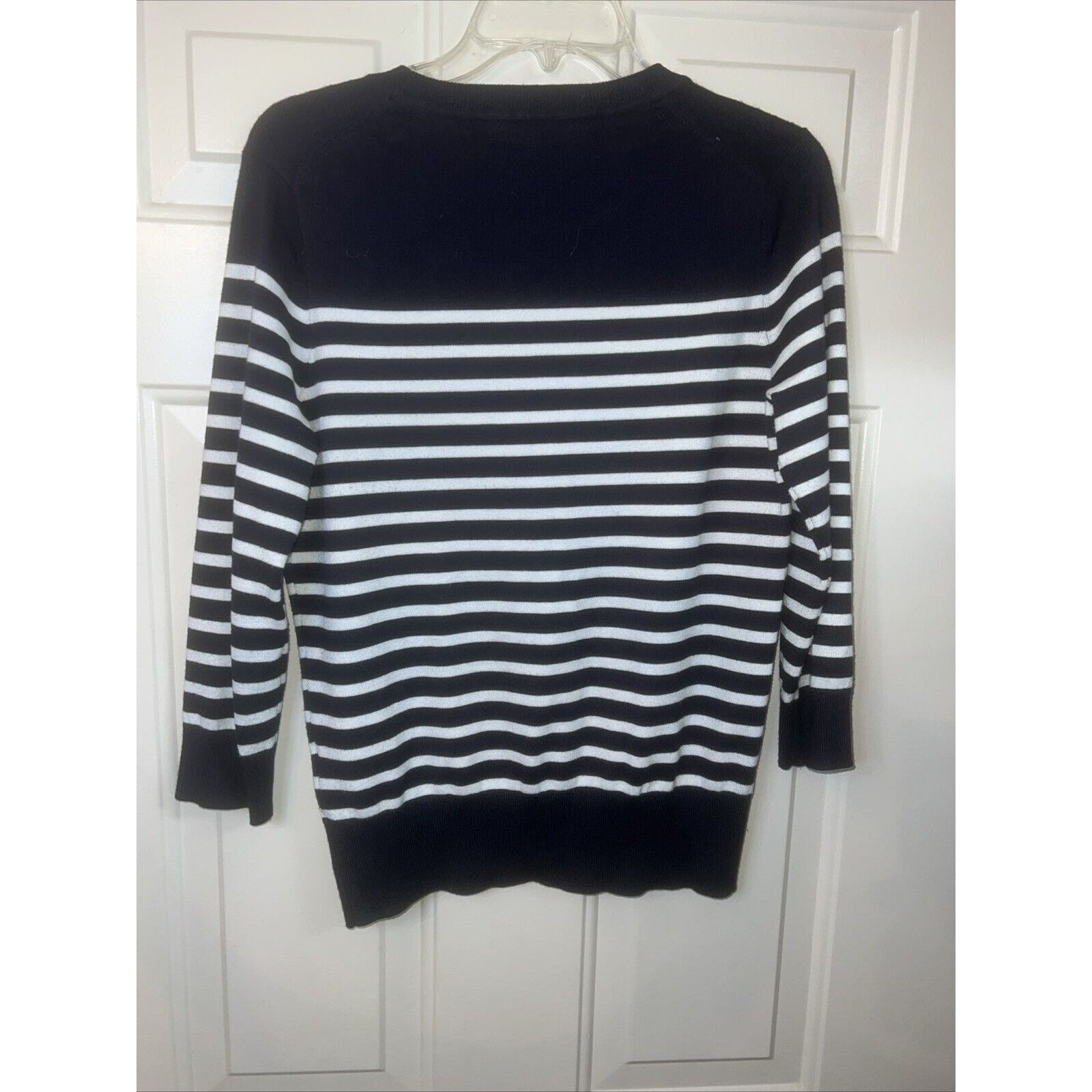 Tommy Hilfiger TOMMY HILFIGER Sweater Women's Medium Navy Striped Crewneck Size M / US 6-8 / IT 42-44 - 6 Thumbnail