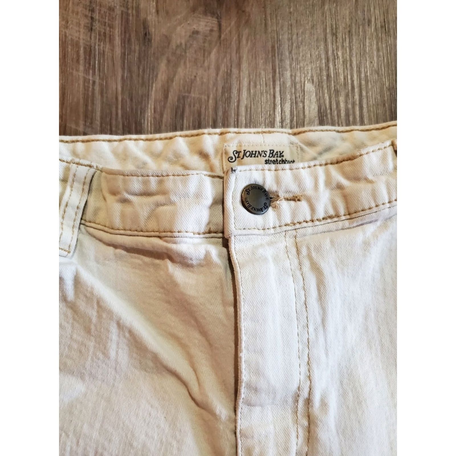 Vintage St Johns Bay Jeans Women's White Size 12 Stretchboot Size 34" / US 12 / IT 48 - 2 Thumbnail