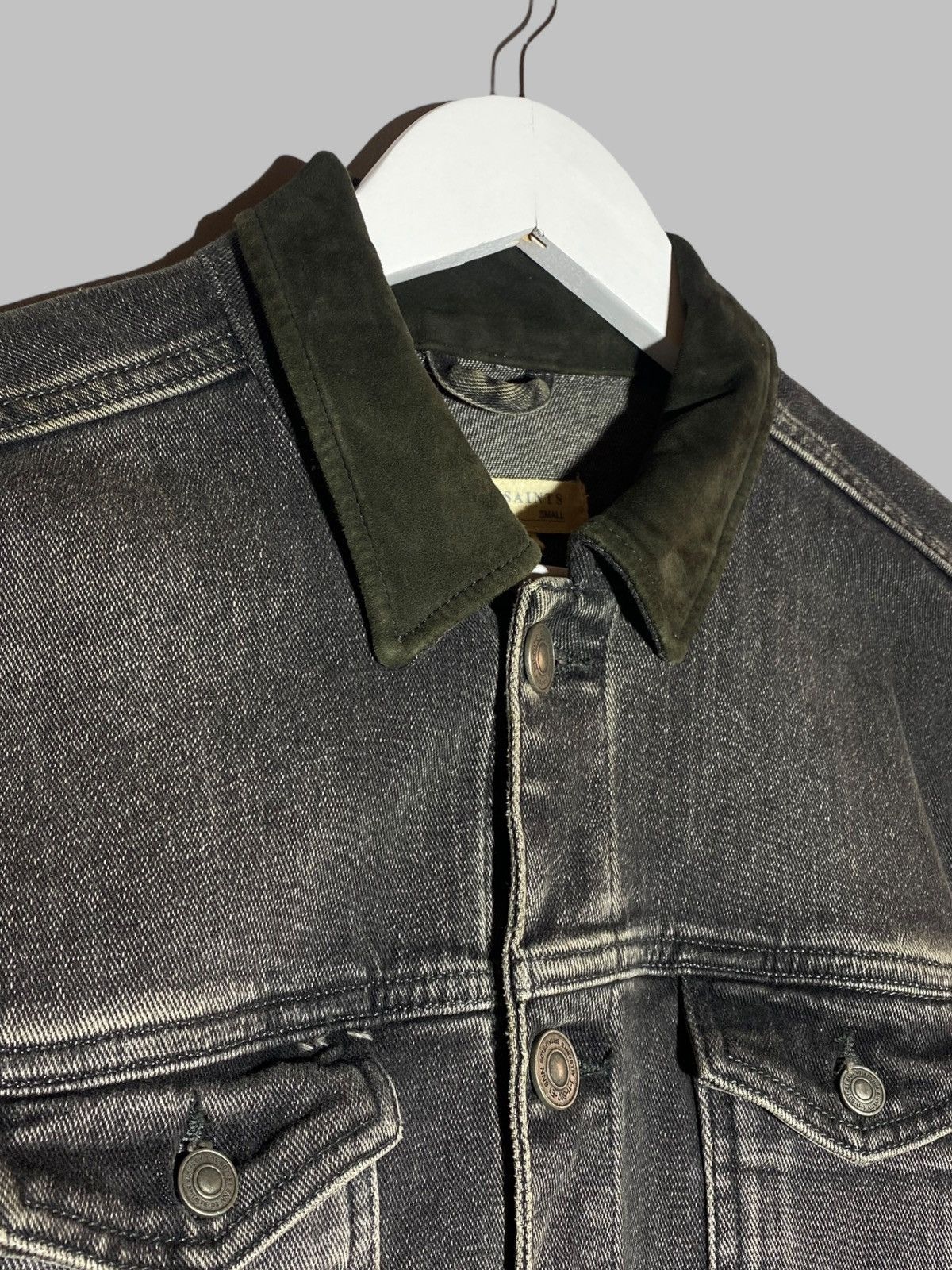Allsaints All Saints Creagan Denim Jacket Suede Collar Size US S / EU 44-46 / 1 - 10 Thumbnail