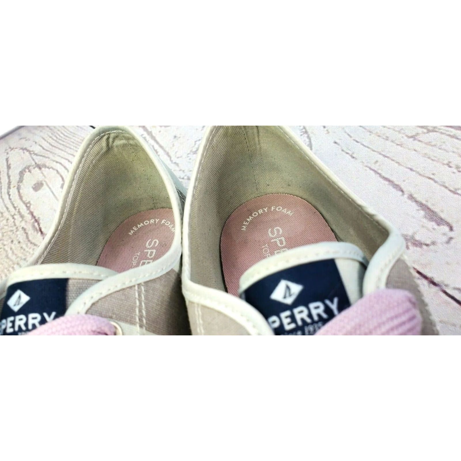 Sperry Sperry Lounge LTT Women’s 6 M Light Blue Gray Striped Canvas Slip-On Sneakers Size US 6 / IT 36 - 4 Thumbnail