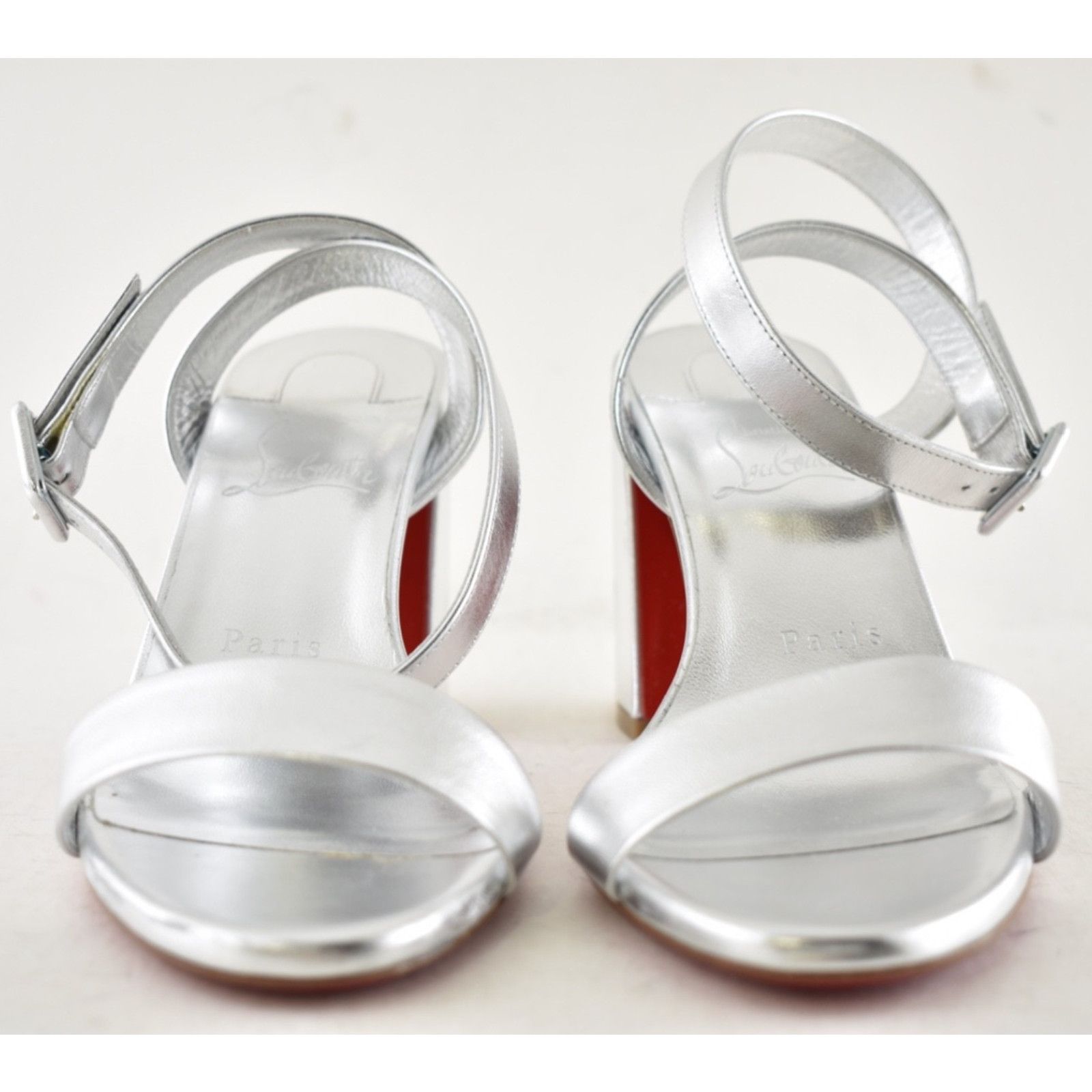 Christian Louboutin Christian Louboutin Miss Sabina 85 Silver Ankle Strap Size US 6 / IT 36 - 8 Thumbnail
