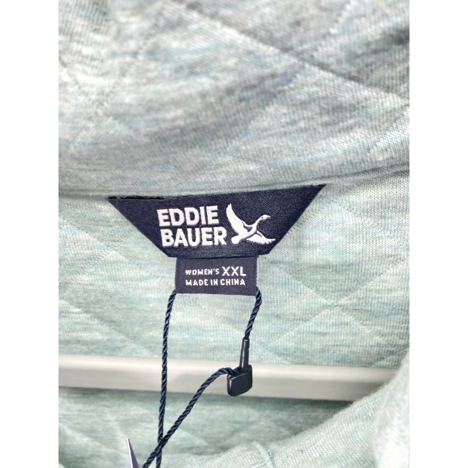 Eddie Bauer Eddie Bauer Quilted Sweater Women 2XL Green Long Sleeve Pullover Cotton Blend Mock Neck Quilted Solid Size XXL / US 16-18 / IT 52-54 - 4 Thumbnail