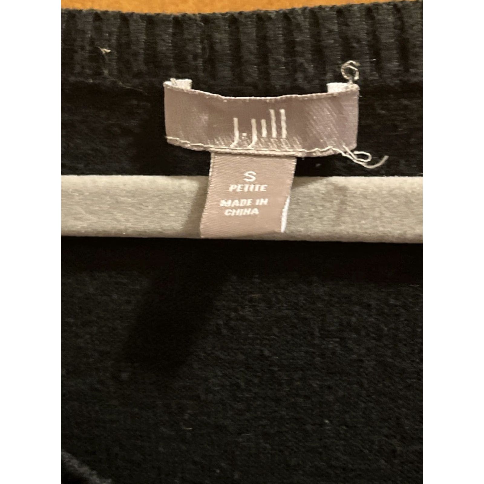 J. Jill VINTAGE J. Jill Women's Sweater Pullover V-Neck Long Sleeve Cotton Blend Black Petite All Seasons Size S / US 4 / IT 40 - 3 Thumbnail