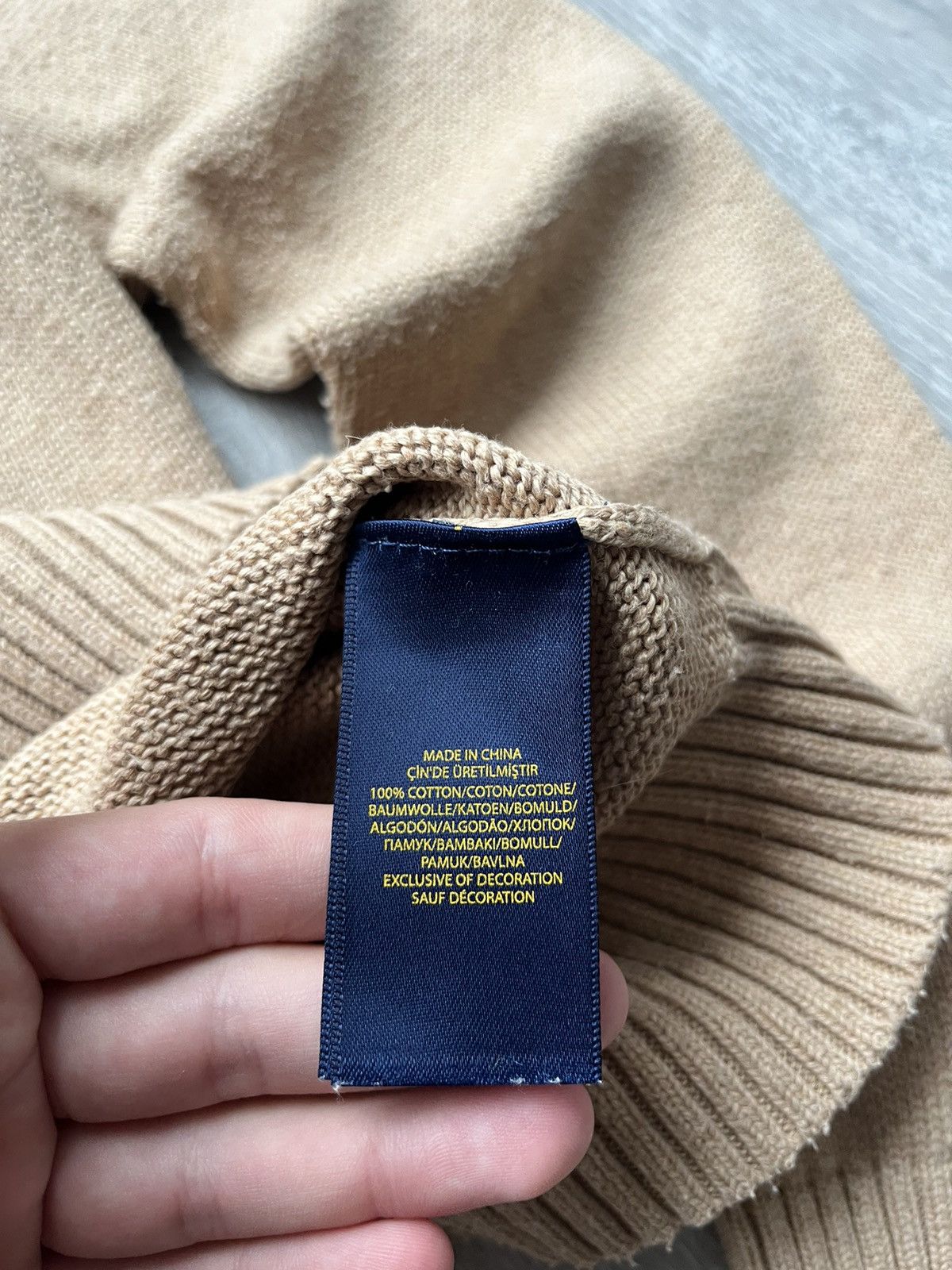 Polo Ralph Lauren × Vintage Vintage Polo Ralph Lauren Beige Knitted Sweater Mini Logo Size US S / EU 44-46 / 1 - 5 Thumbnail