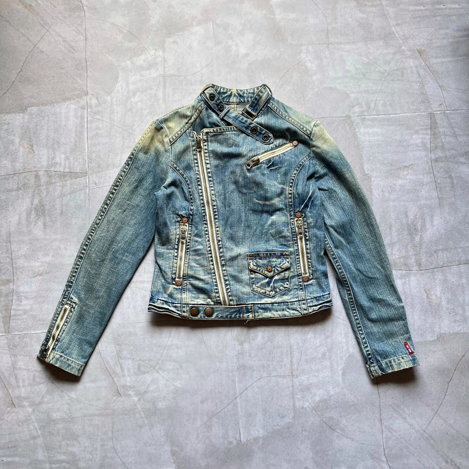 Hysteric Glamour 00s Japan Cropped bomber Denim Biker Jacket Side zip Y2K Size M / US 6-8 / IT 42-44 - 1 Thumbnail