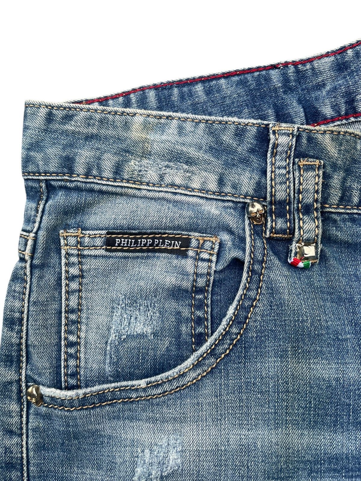 Philipp Plein Philipp Plein Faded Distressed Jeans Size US 33 - 7 Thumbnail