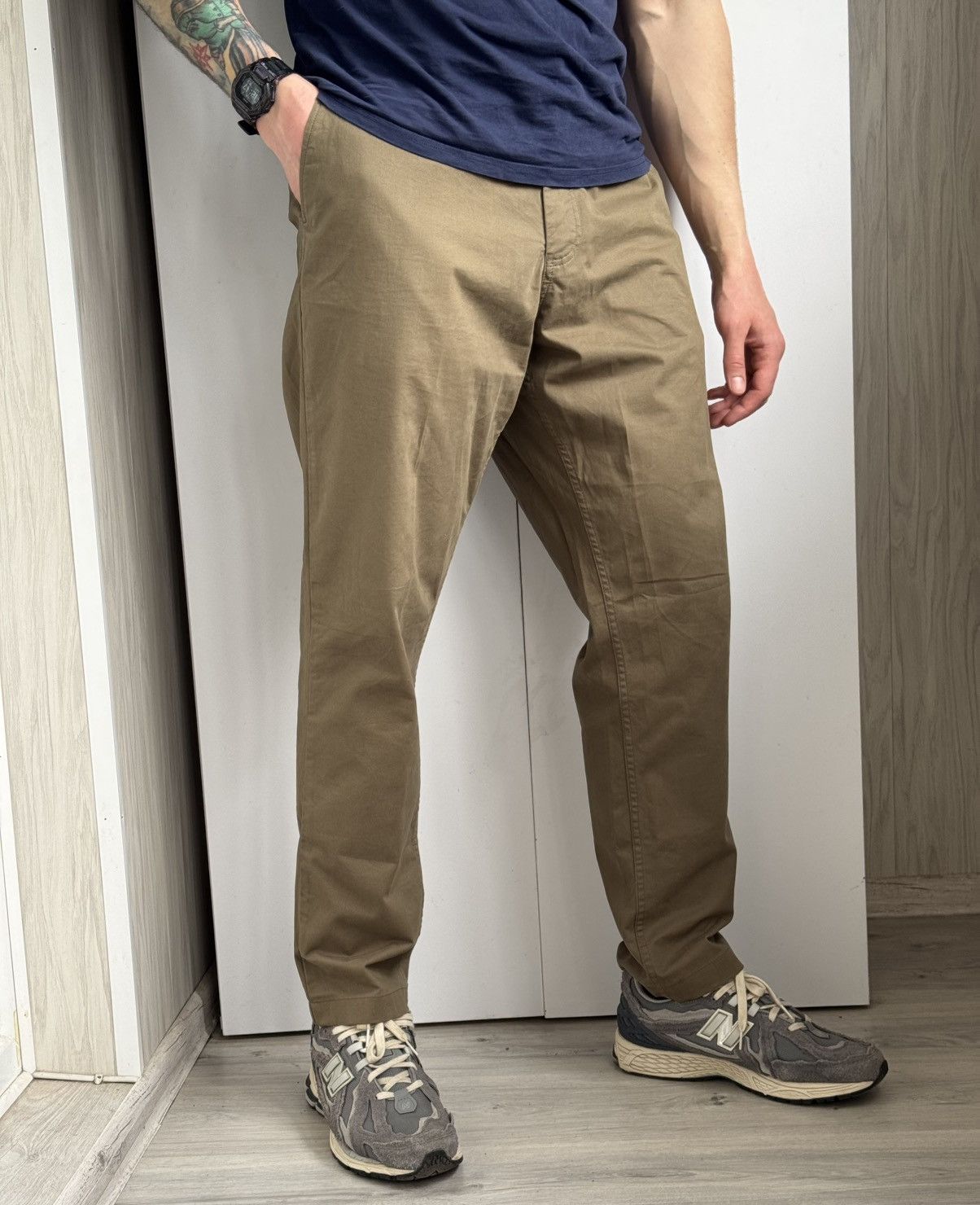 SPOKE Spoke Mens Chino Trousers Size 38 Build C Beige Straight leg Size US 38 / EU 54 - 1 Thumbnail
