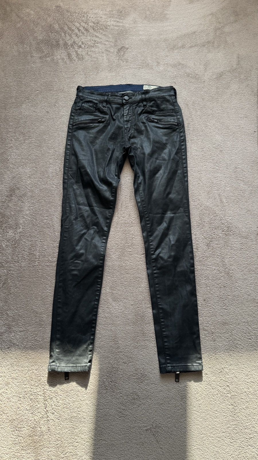 Japanese Brand Diesel Slandy Slim Skinny Jeans ysl hedi slimane wax biker Size 28" / US 6 / IT 42 - 3 Thumbnail
