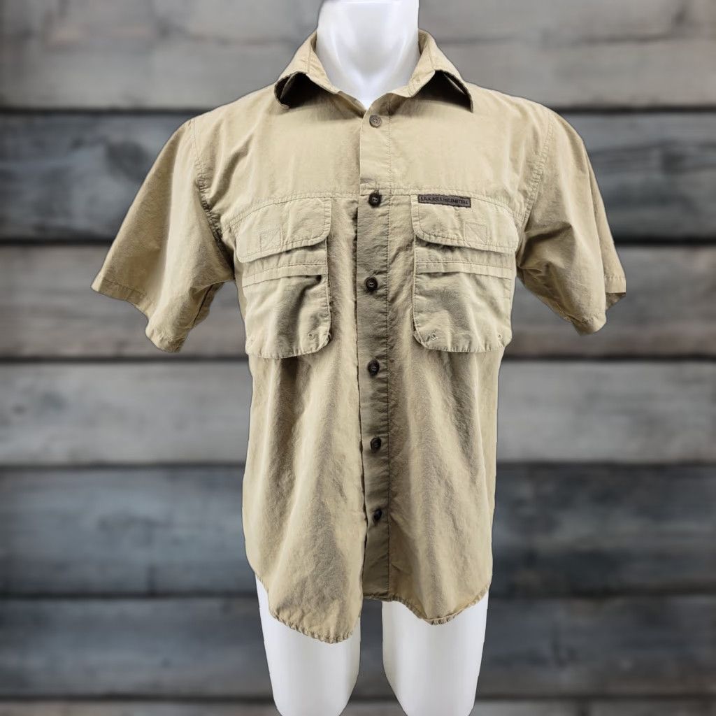 Vintage Ducks Unlimited Button-Up Shirt Mens M Tan Beige Cotton Nylon Vented Pockets Embroidered Fishing Beach Outdoor Nautical 90s? Size US M / EU 48-50 / 2 - 1 Thumbnail