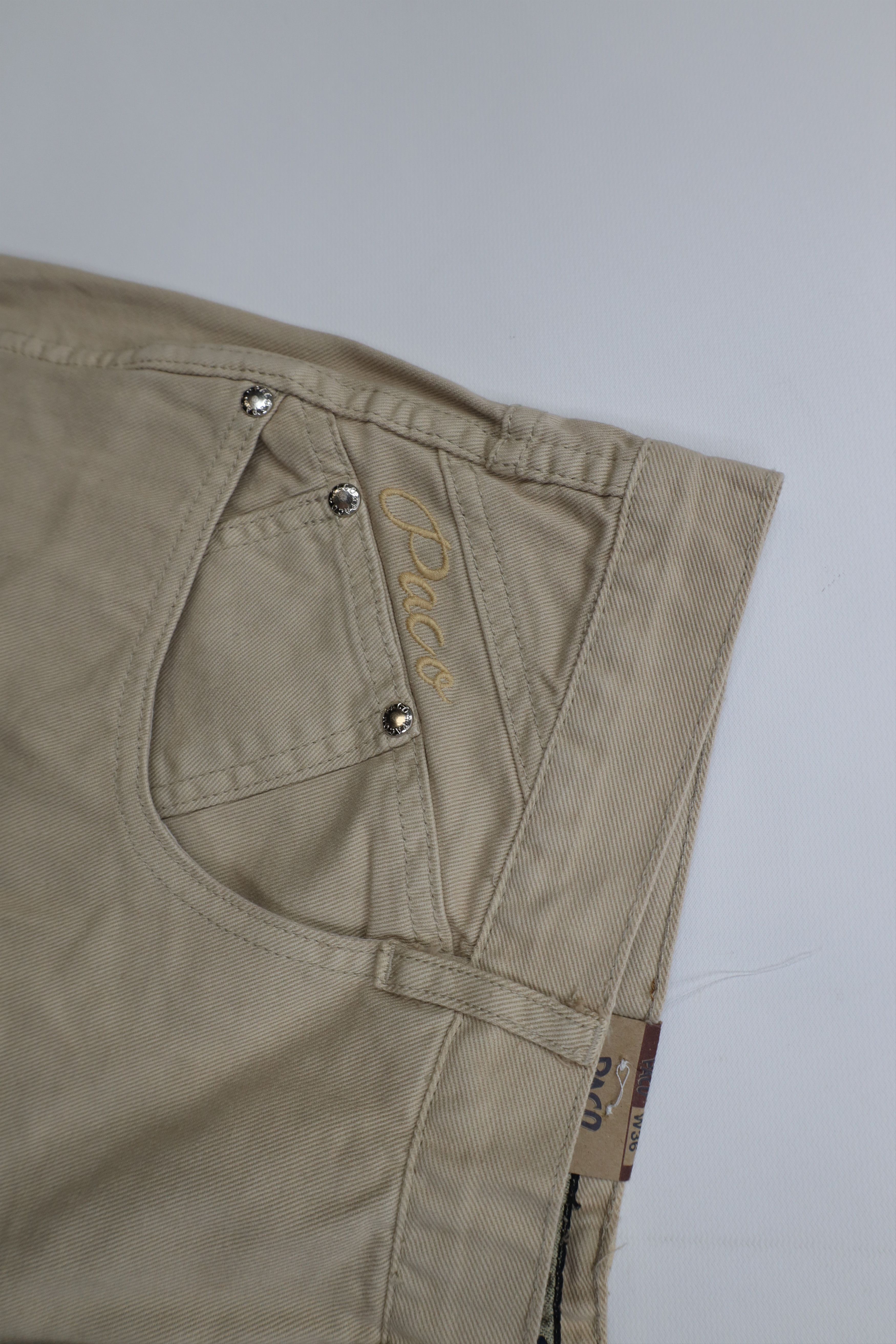 Vintage Deadstock Vintage 90s Paco Hip Hop Denim Jean Shorts Tan Size US 36 / EU 52 - 6 Thumbnail