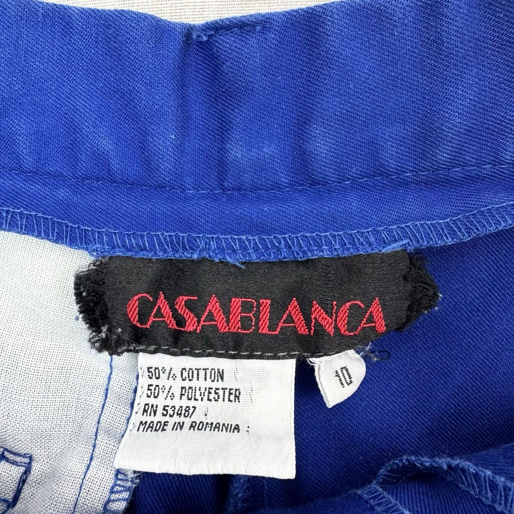 Casablanca VINTAGE Casablanca Shorts Womens 10 High Waisted 1980s Hipster Mom Shorts 80s Blue Cotton Polyester Casual Business Women's Stocked 10 Size 32" / US 10 / IT 46 - 4 Thumbnail