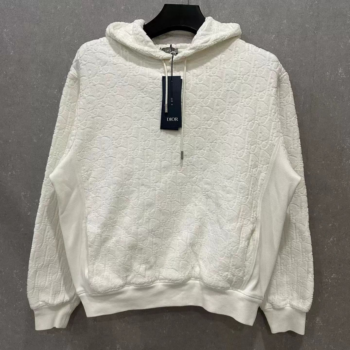 Dior dior hooded towel sweatshirt in white Size XL / US 12-14 / IT 48-50 - 1 Thumbnail