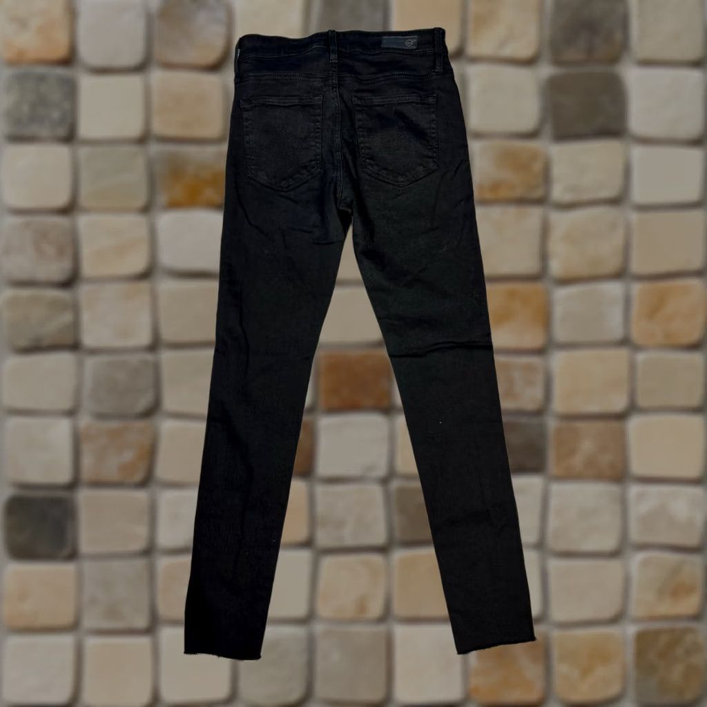 Farah AG Adriano Goldschmied Farrah Jeans Womens 25 Black Skinny 5-Pocket Denim Jeans 28in Inseam Regular Rise Vintage No Size 42" / US 20 - 1 Thumbnail