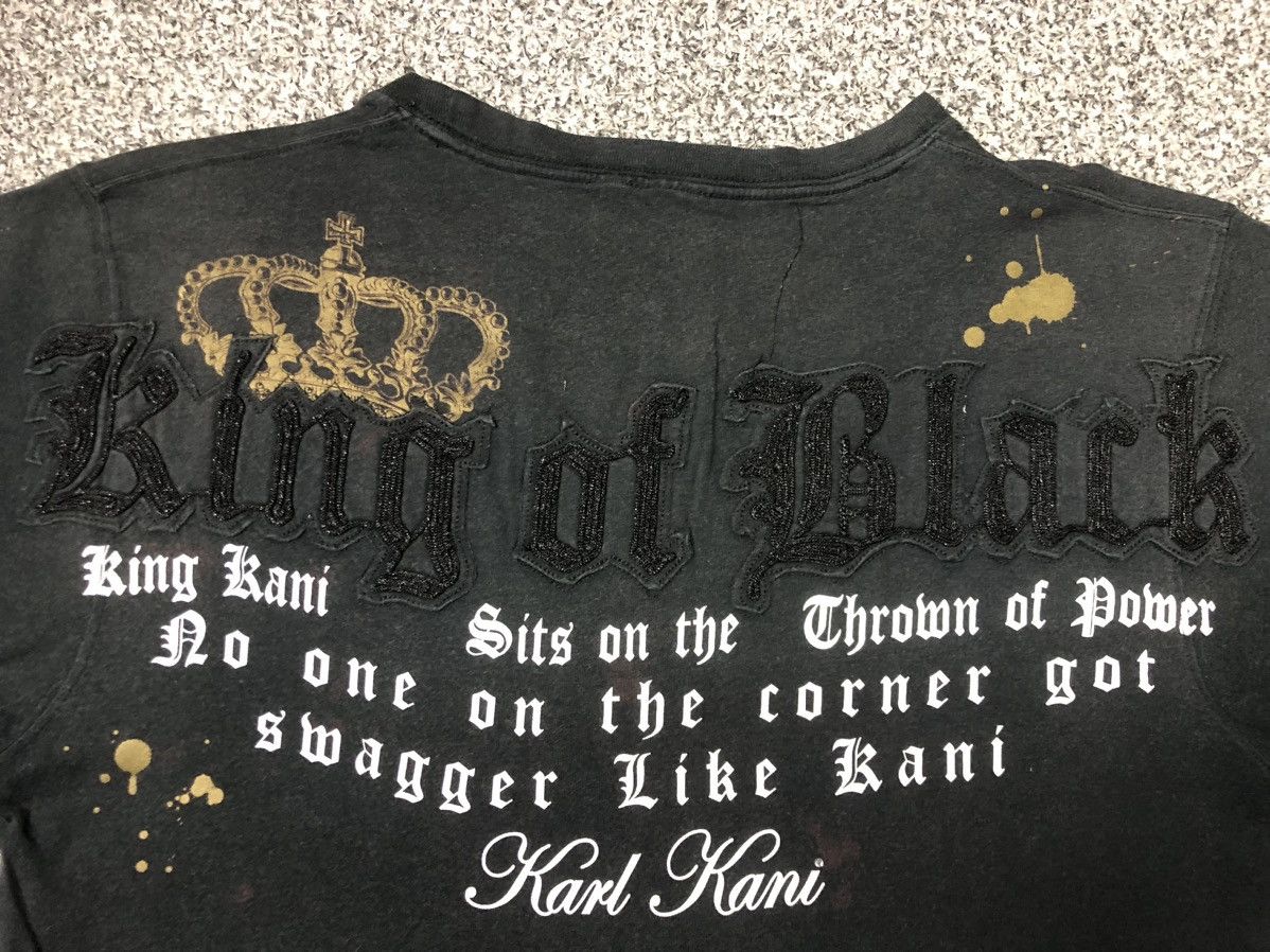 Japanese Brand 🔥Vintage Y2K🔥Karl Kani King Of Black Tshirts Size US S / EU 44-46 / 1 - 3 Thumbnail